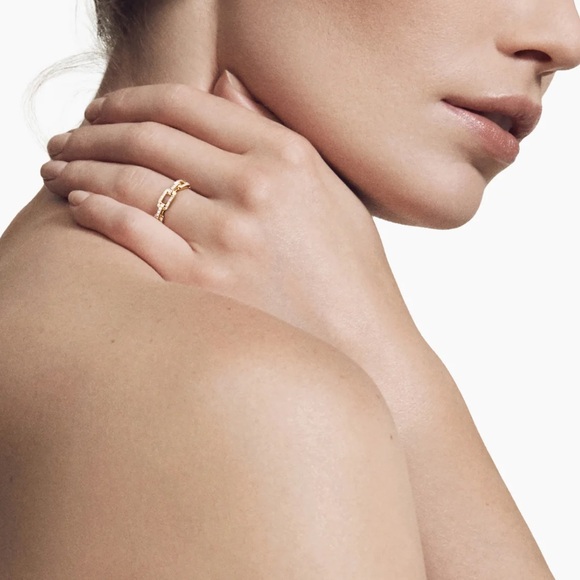 Stax 18k Gold Chain Link Diamond Ring - Picture 3 of 10